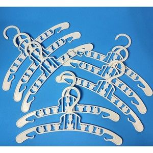 Cartoon Animals Kid's Clothing Hangers Lot X 8 White Doll 9 inch Plastic